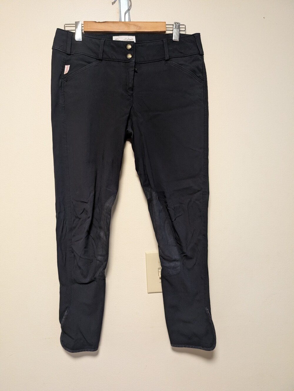 The Tailored Sportsman English Riding Breeches Women’s 30 Black Knee Patch USA